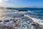 Greece, Crete, Chania. Mediterranean Sea coast near the harbor. Art Print